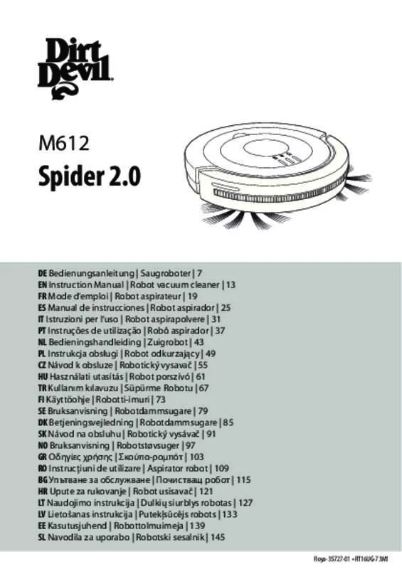 Mode d'emploi DIRT DEVIL SPIDER 2.0 M612