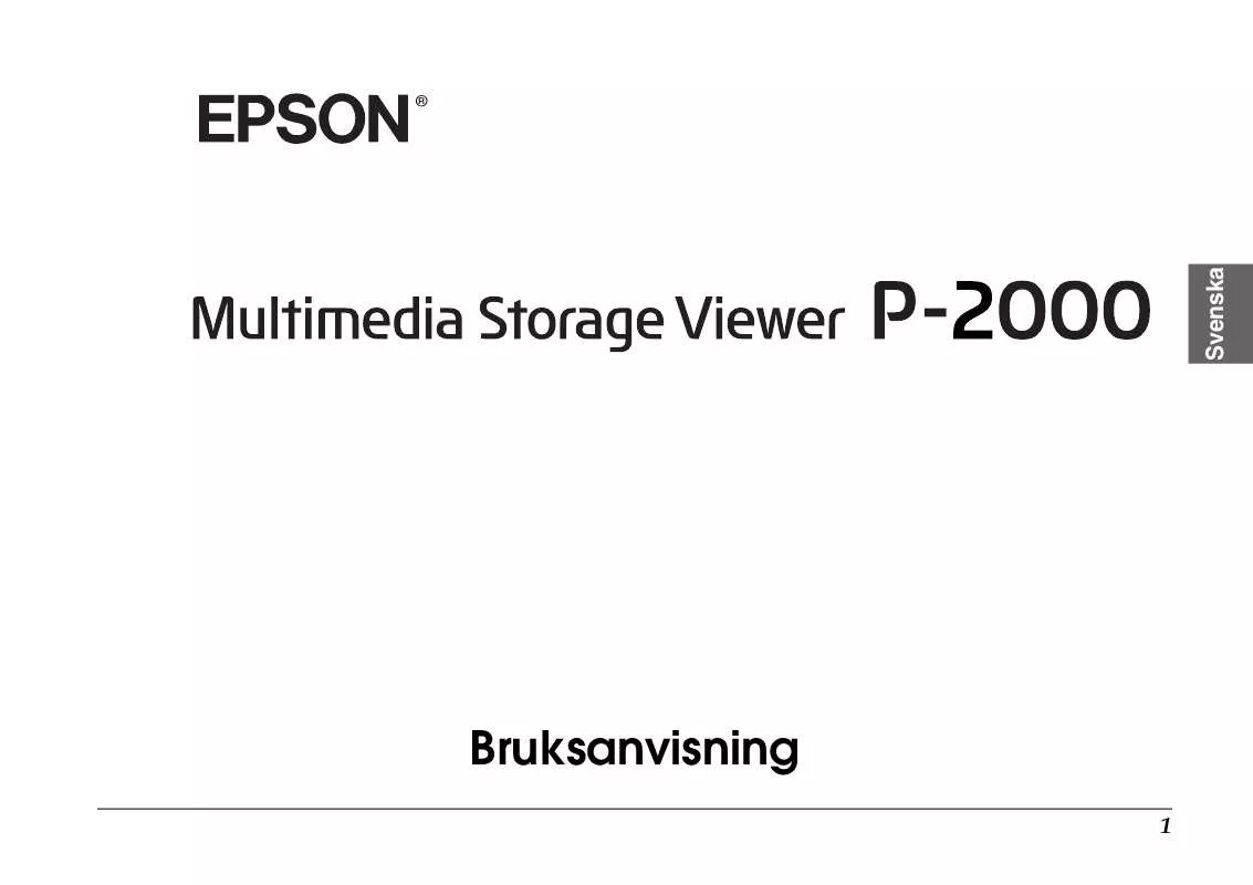 Mode d'emploi EPSON P-2000
