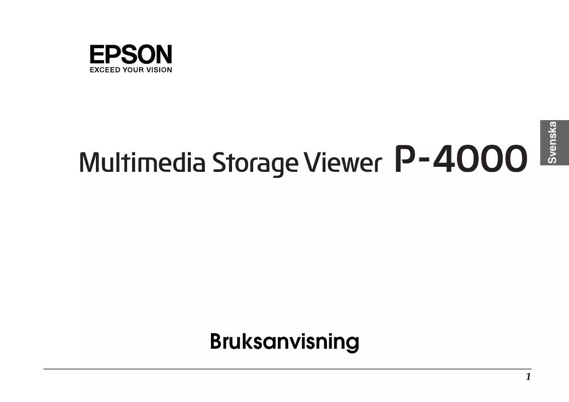Mode d'emploi EPSON P-4000