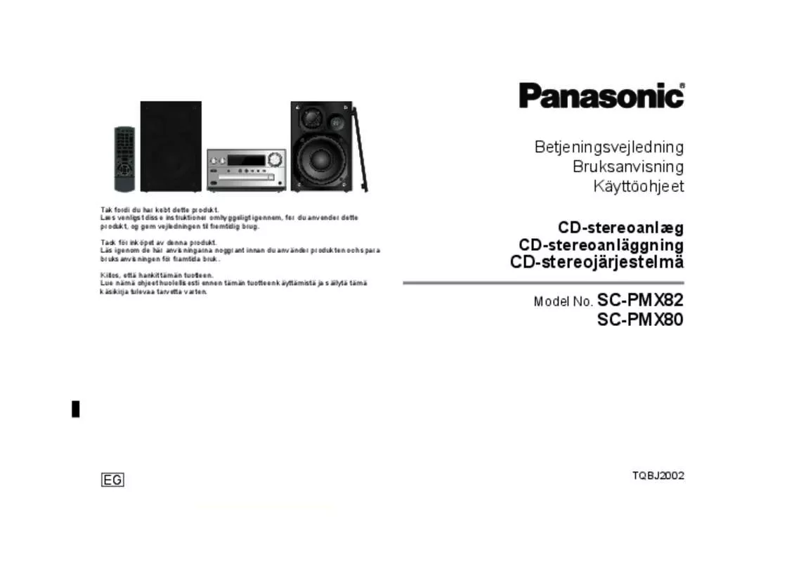 Mode d'emploi PANASONIC SC-PMX80EG