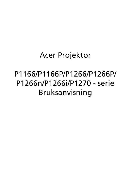 Mode d'emploi ACER P1166P