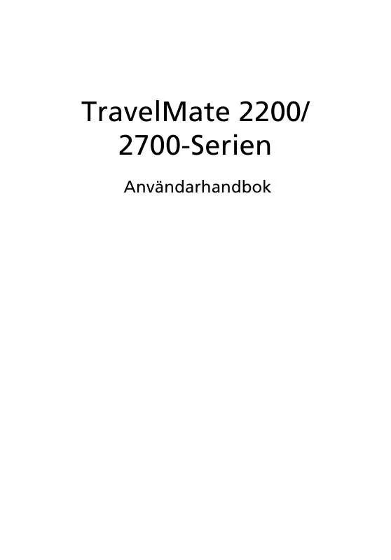 Mode d'emploi ACER TRAVELMATE 2200