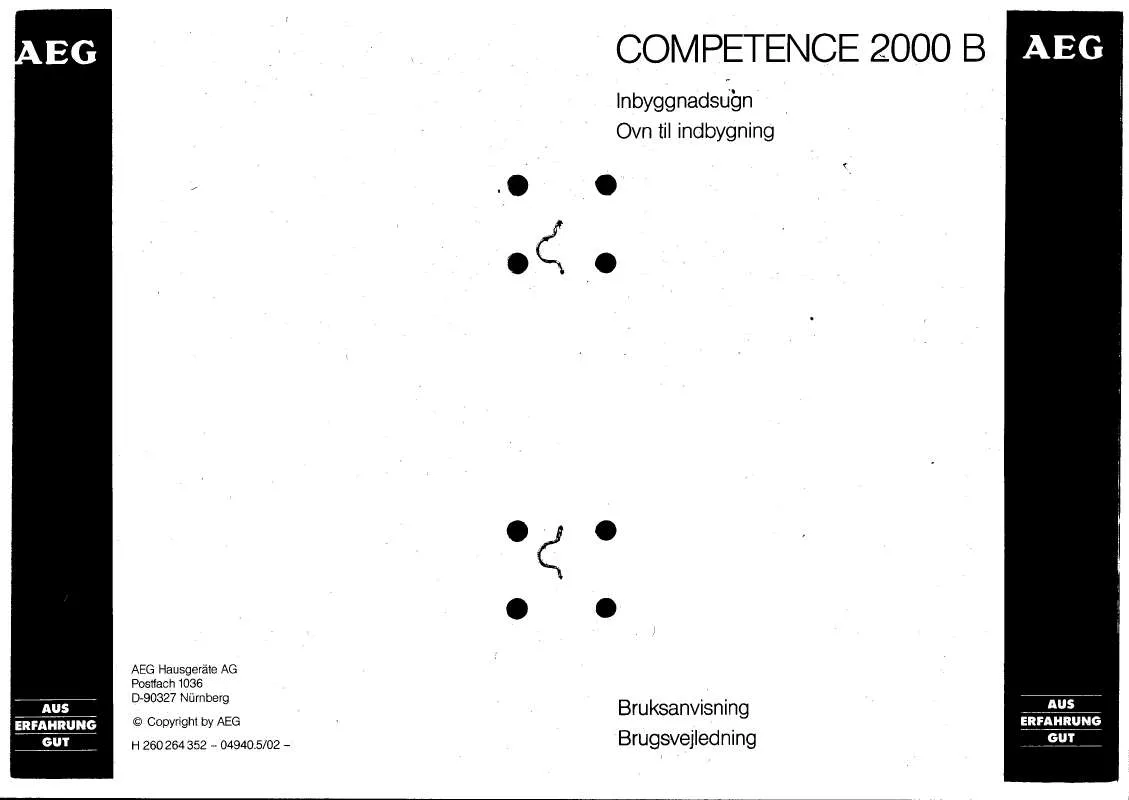 Mode d'emploi AEG-ELECTROLUX 2000B-WSDK