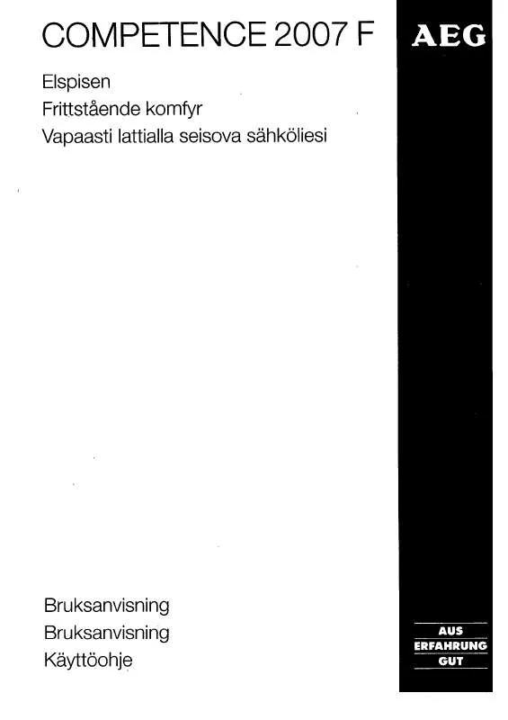 Mode d'emploi AEG-ELECTROLUX 2007F-W S