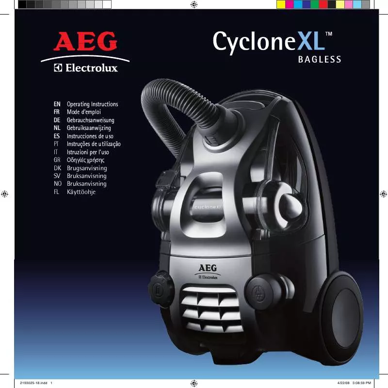 Mode d'emploi AEG-ELECTROLUX CYCLONE XL