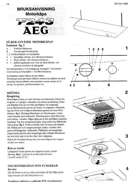 Mode d'emploi AEG-ELECTROLUX F2431