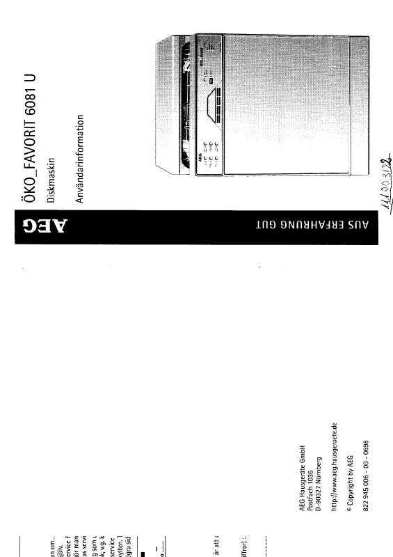 Mode d'emploi AEG-ELECTROLUX FAV6081 U W