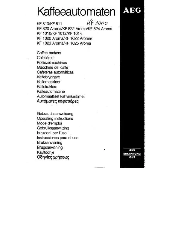 Mode d'emploi AEG-ELECTROLUX KF1014