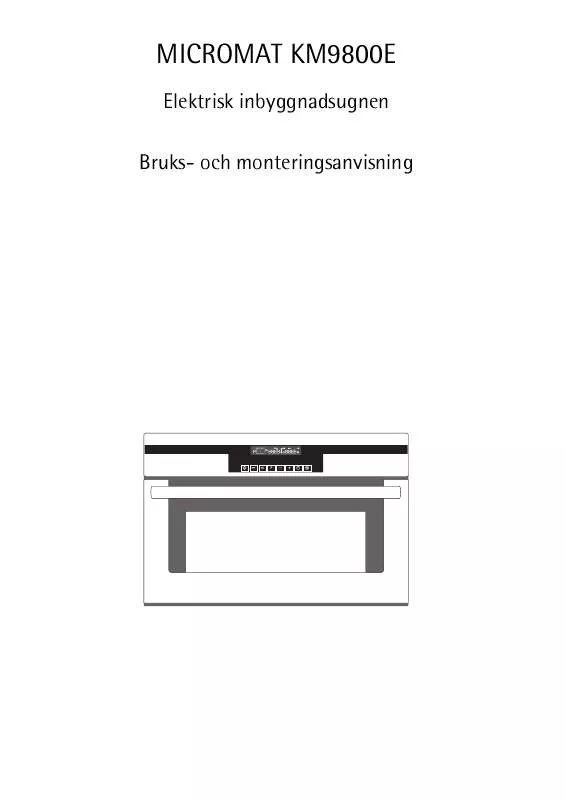 Mode d'emploi AEG-ELECTROLUX KM9800E-A