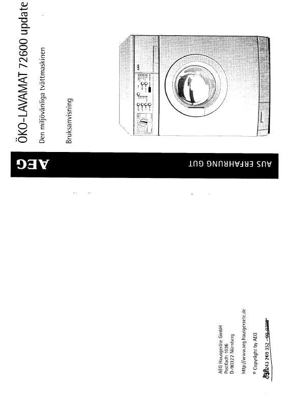 Mode d'emploi AEG-ELECTROLUX LAV72600-WS