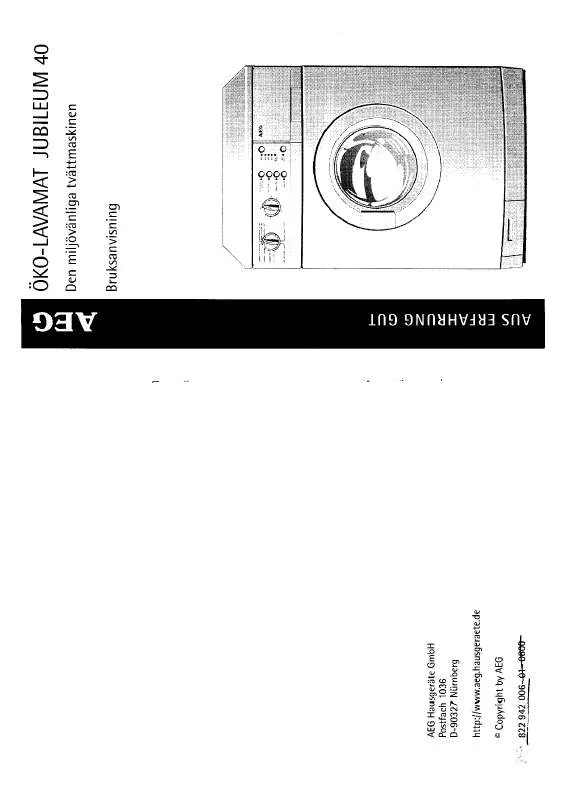 Mode d'emploi AEG-ELECTROLUX LAVJUB 40-W