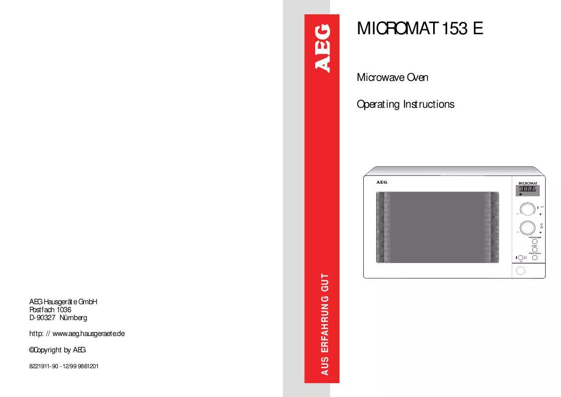 Mode d'emploi AEG-ELECTROLUX MC153E-DEXPORT