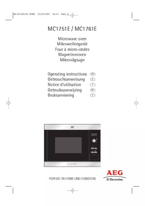 Mode d'emploi AEG-ELECTROLUX MC1761EB