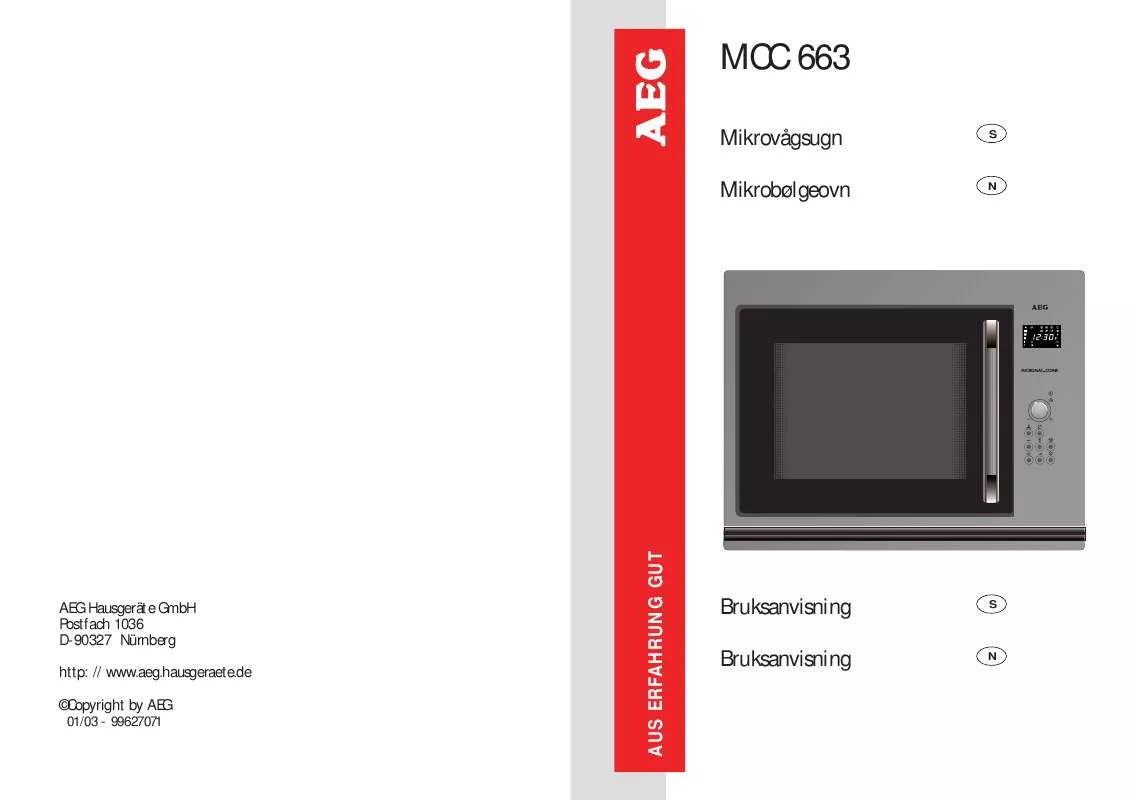 Mode d'emploi AEG-ELECTROLUX MCC663EM