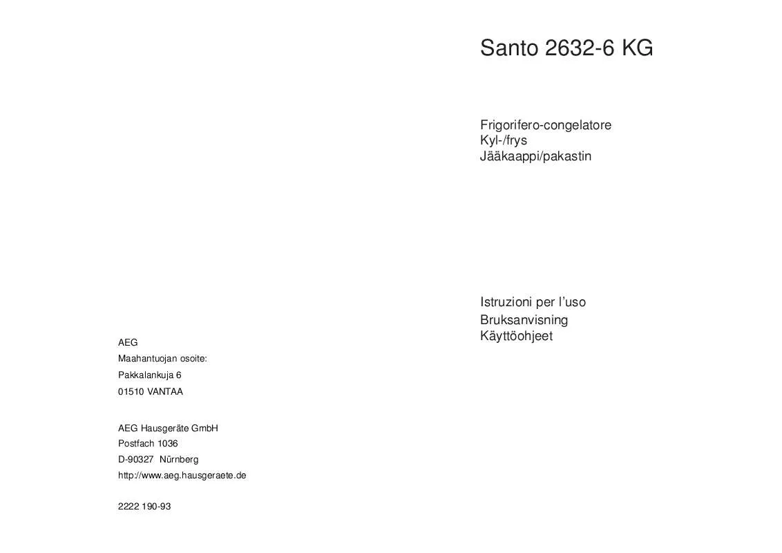 Mode d'emploi AEG-ELECTROLUX SANTO2632-6KG