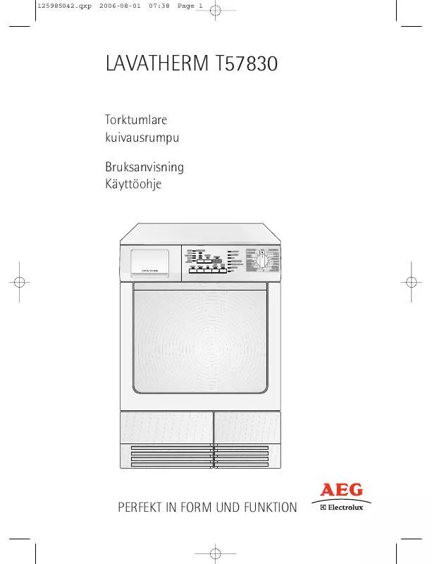 Mode d'emploi AEG-ELECTROLUX T57830