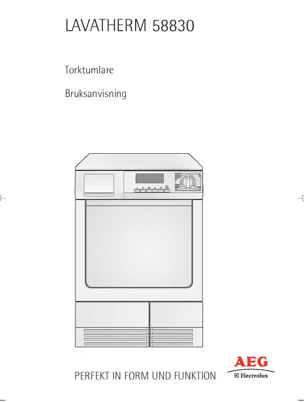 Mode d'emploi AEG-ELECTROLUX T58830