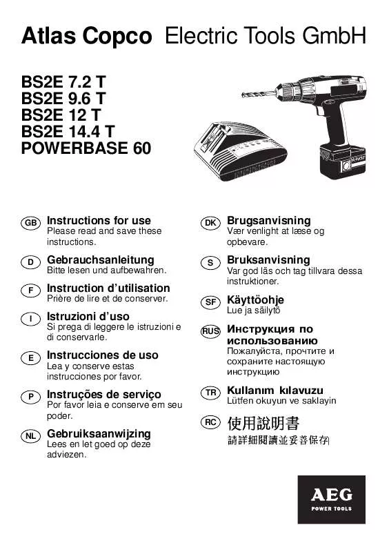 Mode d'emploi AEG BS2E 14.4 T