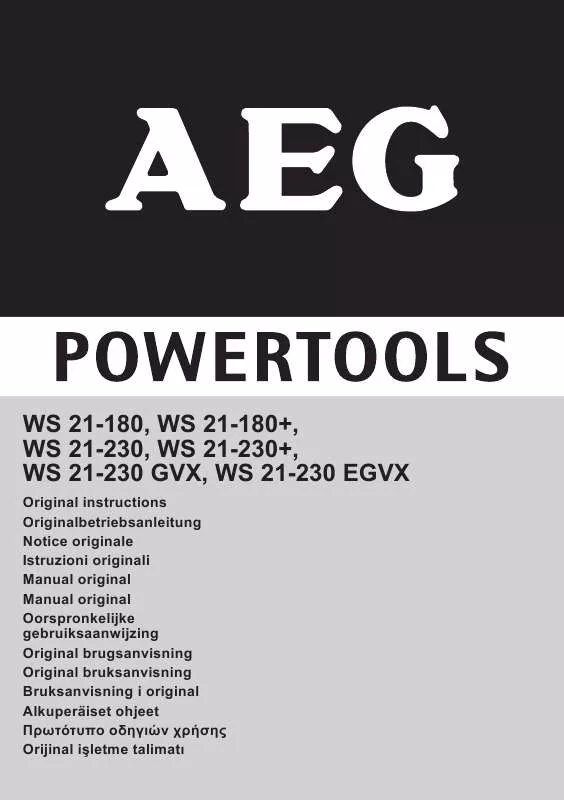 Mode d'emploi AEG WS 21-180 PLUS