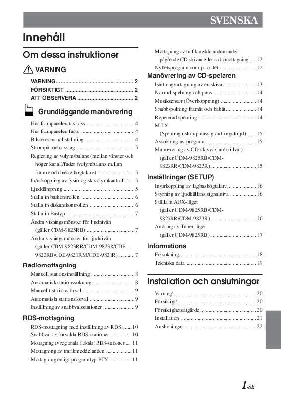 Mode d'emploi ALPINE CDE-9821R