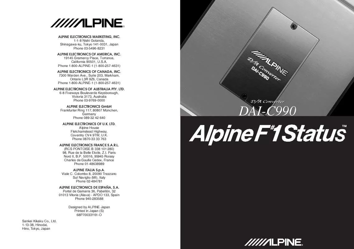 Mode d'emploi ALPINE DAI-C990