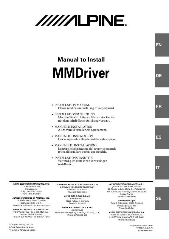 Mode d'emploi ALPINE HDA-5460