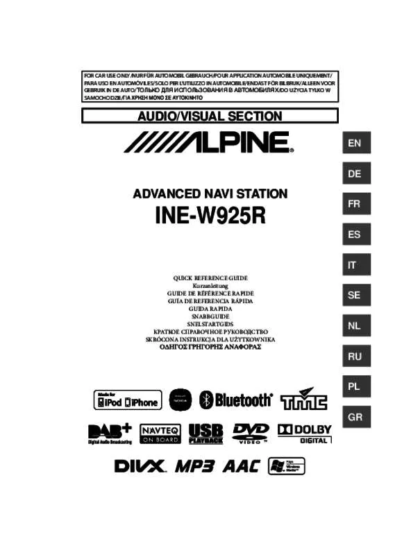 Mode d'emploi ALPINE INE-W925R