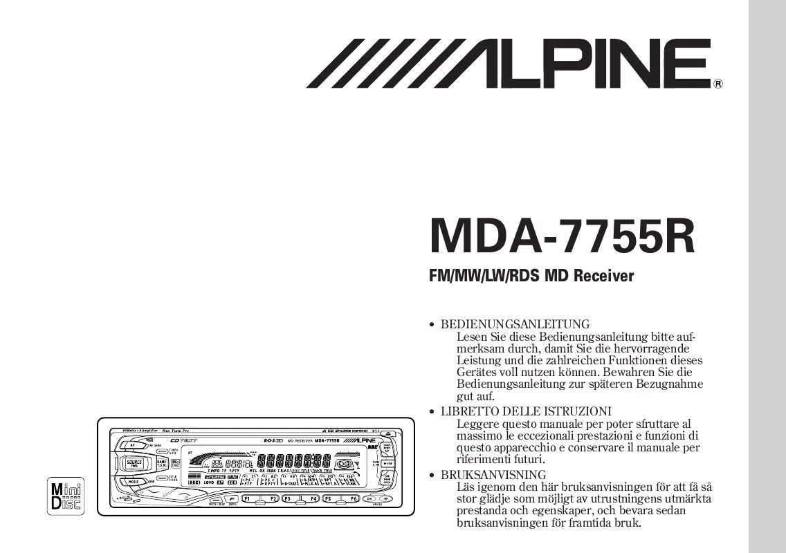 Mode d'emploi ALPINE MDA-7755R