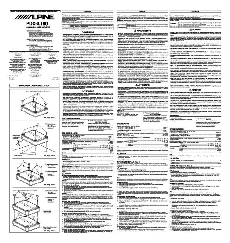 Mode d'emploi ALPINE PDX-4.100