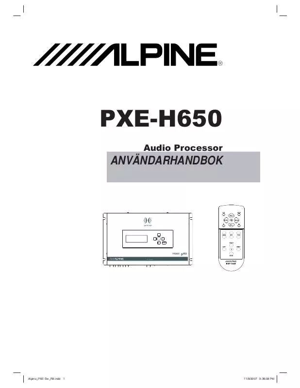 Mode d'emploi ALPINE PXE-H650