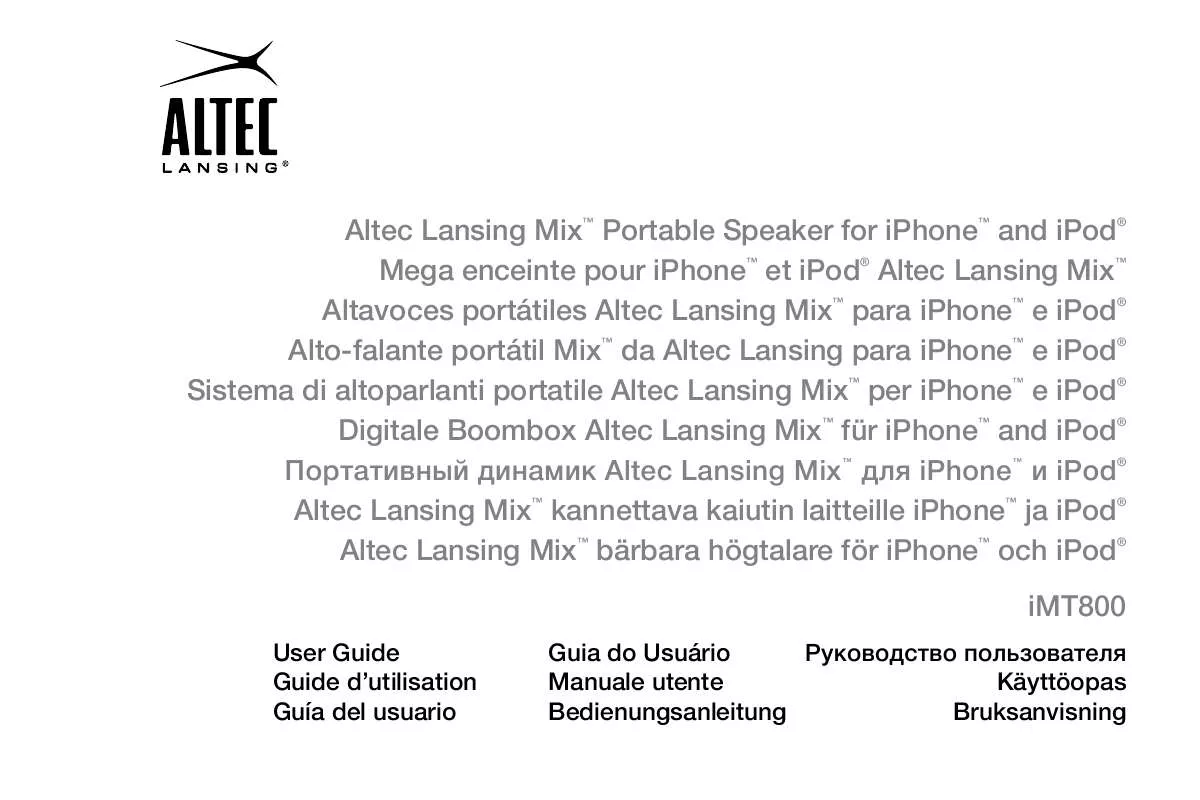 Mode d'emploi ALTEC LANSING MIX