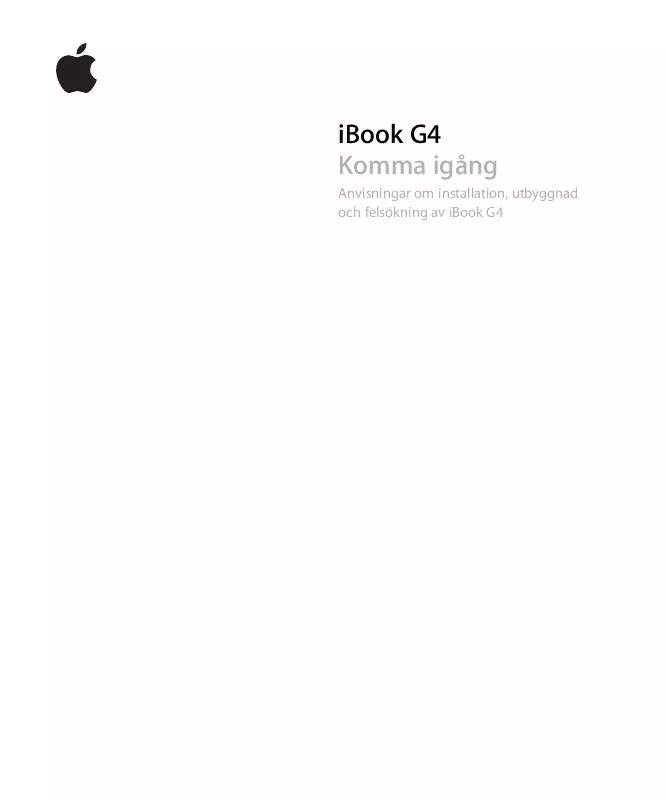 Mode d'emploi APPLE IBOOK G4