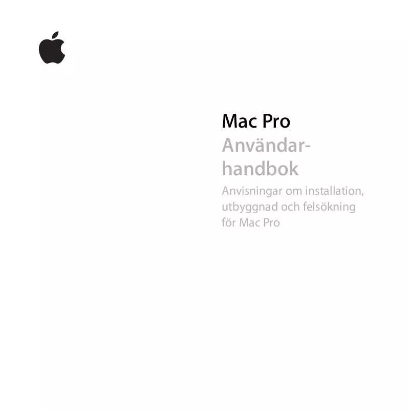 Mode d'emploi APPLE MAC PRO