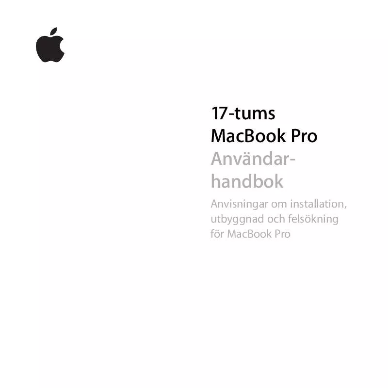 Mode d'emploi APPLE MACBOOK PRO 17-INCH