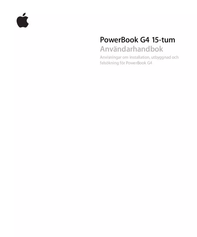 Mode d'emploi APPLE POWERBOOK G4 15