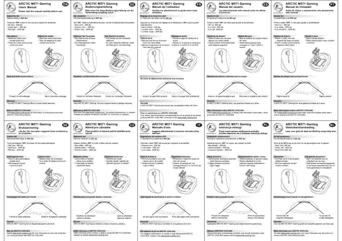 Mode d'emploi ARCTIC COOLING M571 GAMING