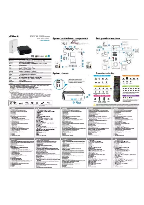 Mode d'emploi ASROCK CORE 100HT-BD