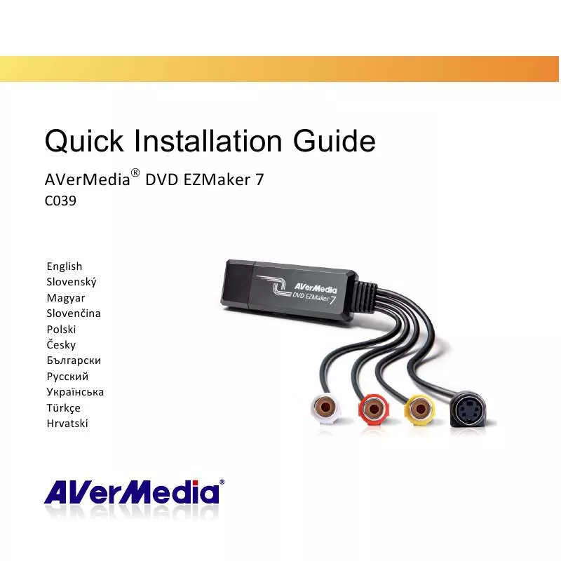 Mode d'emploi AVERMEDIA DVD EZMARKER 7