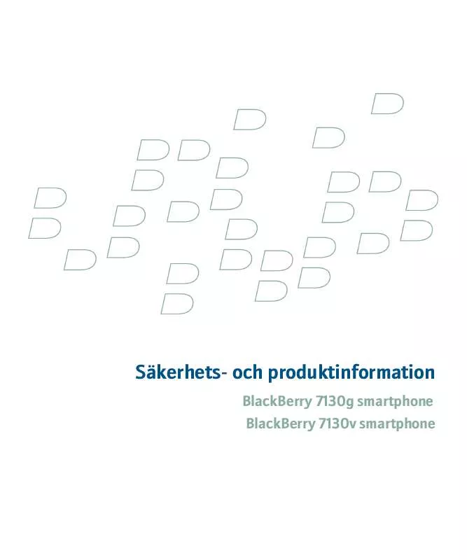 Mode d'emploi BLACKBERRY 7100