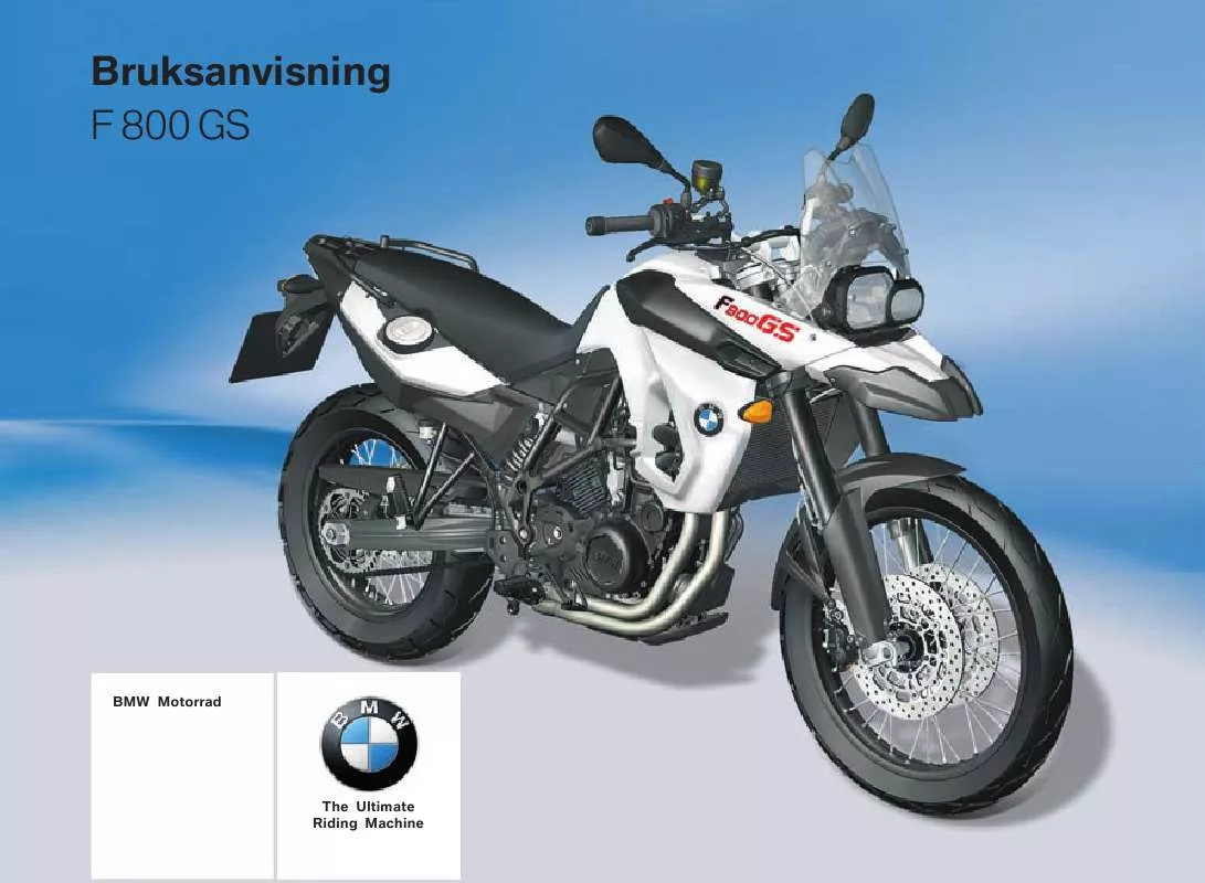 Mode d'emploi BMW F 800 GS