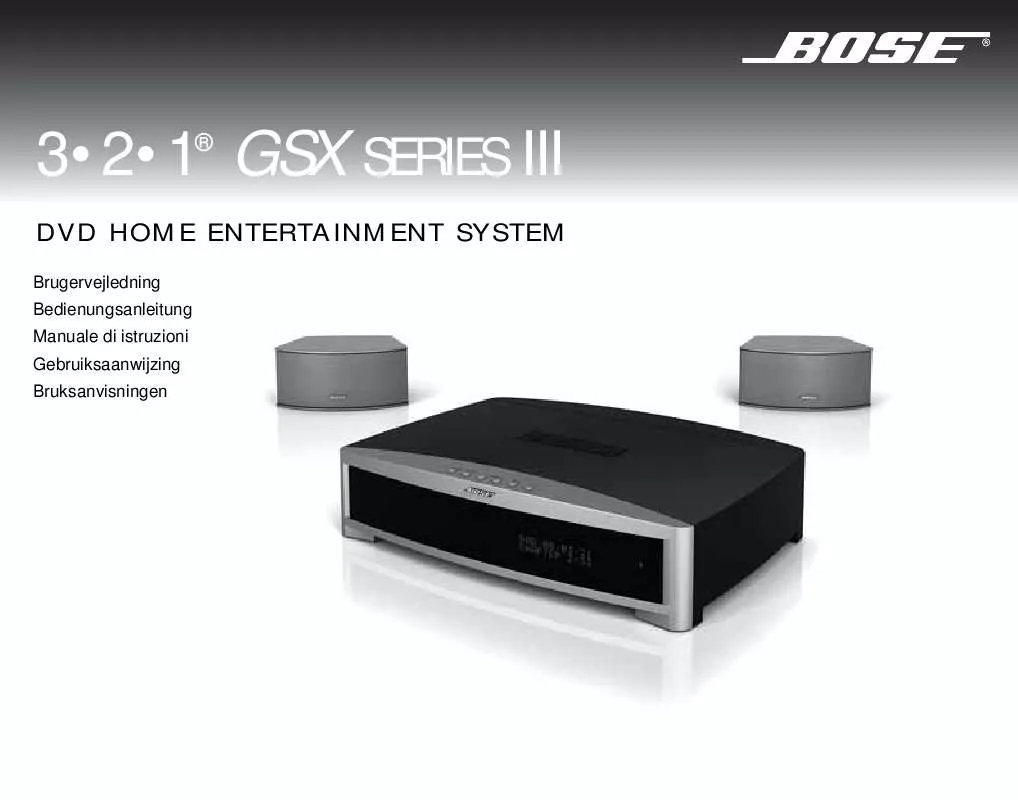 Mode d'emploi BOSE 321 GSX OCH 321 GSXL DVD-UNDERHALLNINGSSYSTEM