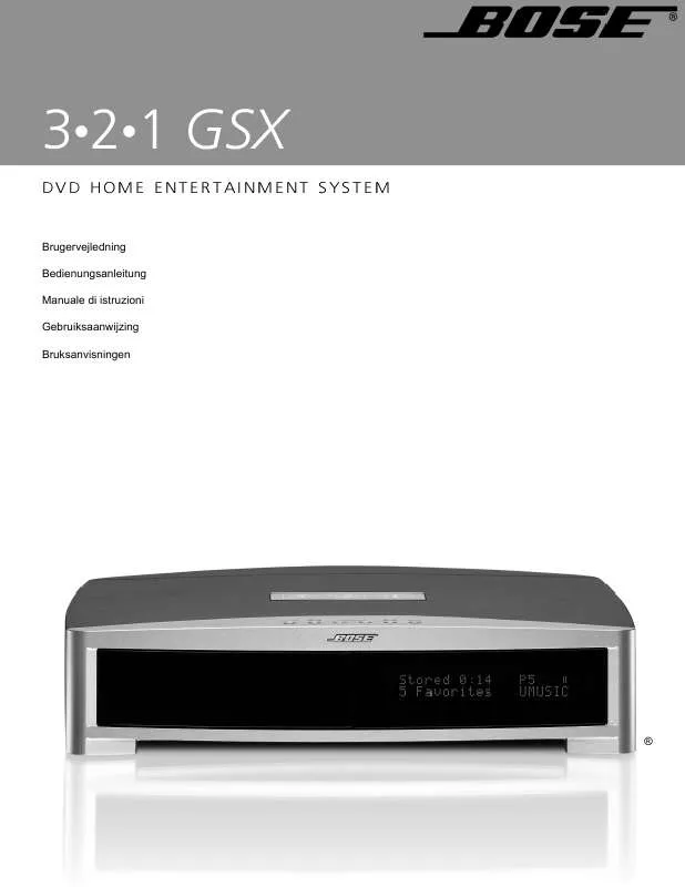 Mode d'emploi BOSE 321 GSX OCH 321 GSXL II DVD-UNDERHALLNINGSSYSTEM