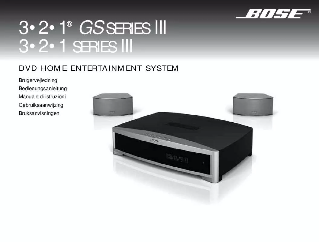 Mode d'emploi BOSE 321 OCH 321 GS DVD-UNDERHALLNINGSSYSTEM