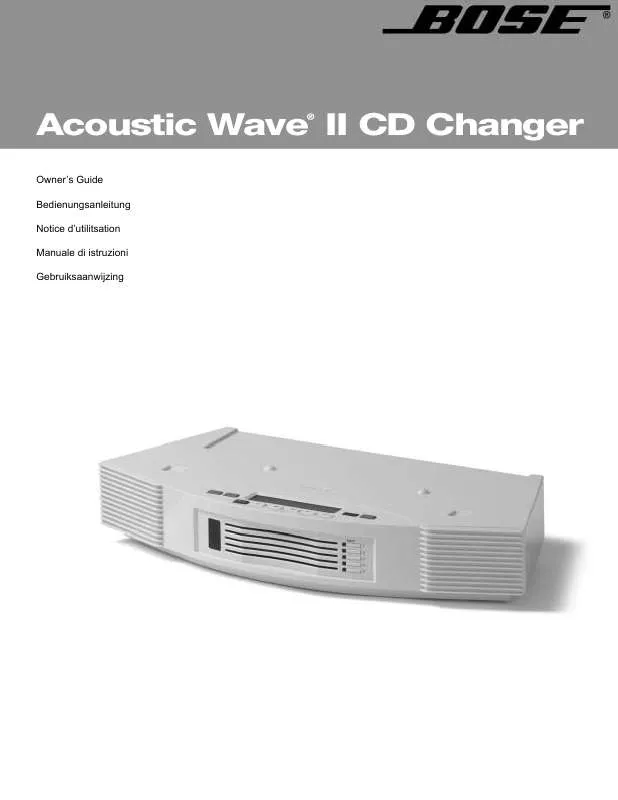 Mode d'emploi BOSE ACOUSTIC WAVE MUSIKSYSTEM II CD-VAXLARE FOR 5 SKIVOR