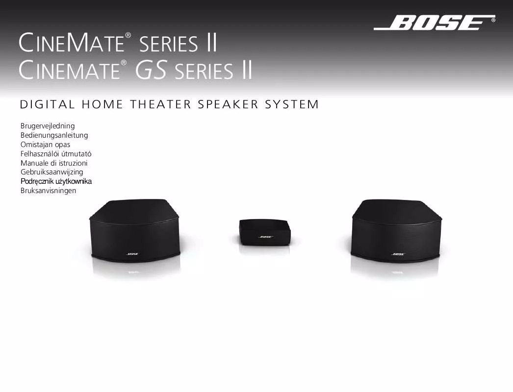 Mode d'emploi BOSE CINEMATE GS SERIES II