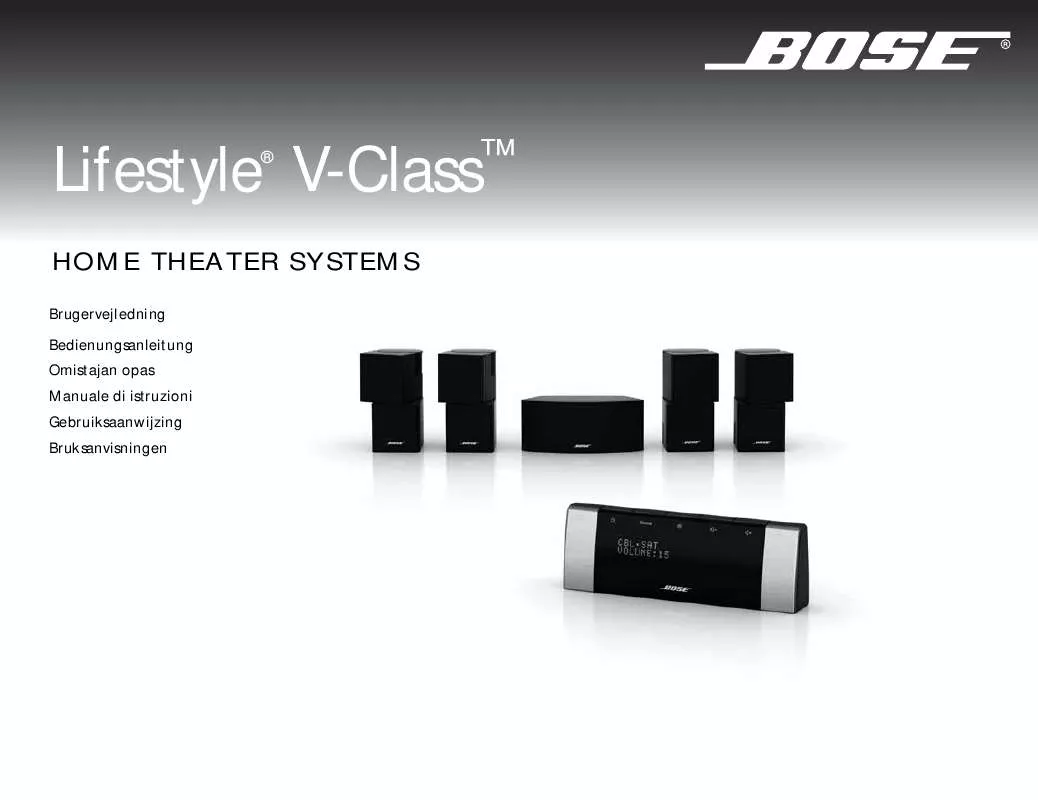 Mode d'emploi BOSE LIFESTYLE V10 UNDERHALLNINGSSYSTEM