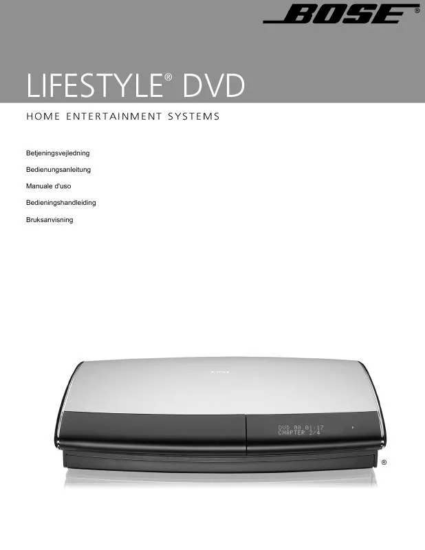 Mode d'emploi BOSE LIFESTYLE DVD