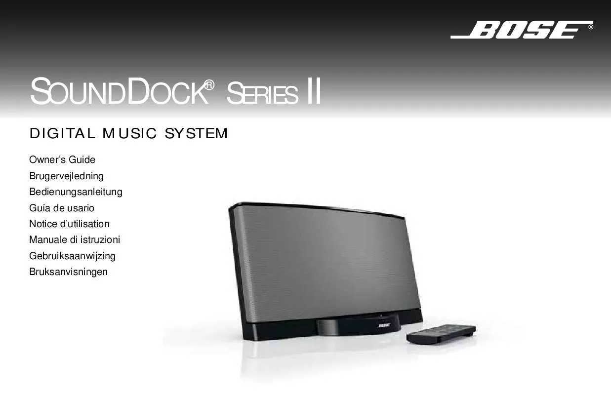 Mode d'emploi BOSE SOUNDDOCK DIGITALT MUSIKSYSTEM