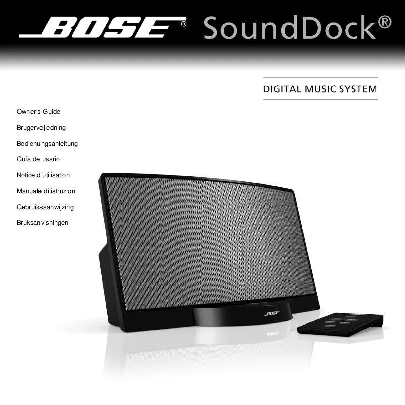 Mode d'emploi BOSE SOUNDDOCK ORIGINAL DIGITALT MUSIKSYSTEM