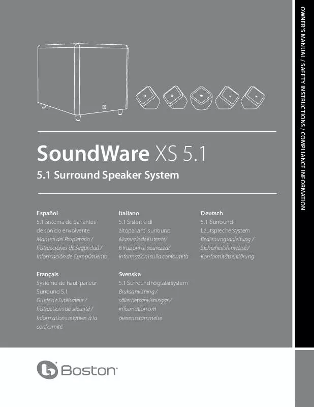 Mode d'emploi BOSTON ACOUSTICS SOUNDWARE XS 5.1